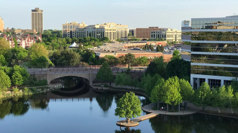Edina, Minnesota skyline along Centennial Lakes